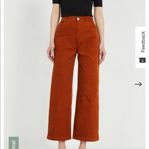 Wide Leg Corduroy Pants in Glazed Ginger